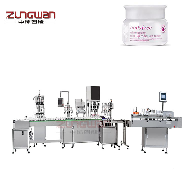 膏體灌裝機(jī)價(jià)格，福建水乳充填機(jī)，乳膏灌裝旋蓋貼標(biāo)機(jī)流水線
